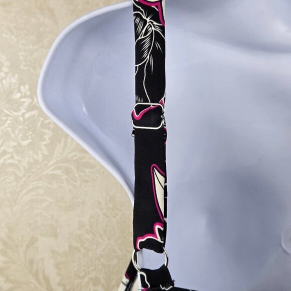 Avenue Size 18W Black White Pink Floral Pattern Tankini Top Handkerchief Hem - Picture 7 of 12